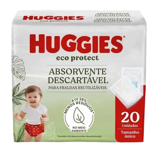 Absorvente Descartável p/ Fralda Huggies Eco Protect - 20 un